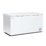 Energy-efficient storage chest fridge with 750L capacity, inventory baskets and solid doors
