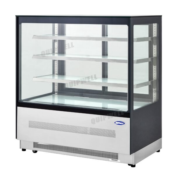 CFZ12-2 Edit 4-tier commercial cake display fridge with anti-fog panoramic glass and LED lighting