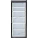 1-door commercial upright display fridge with glass doors and LED lighting