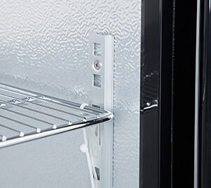 Energy-efficient bar fridge with 210L capacity, fan-forced cooling and adjustable shelves