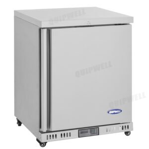 1-door under bench fridge with double glazed glass doors, LED lighting and 7 Star GEMS rating