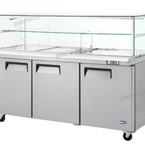 MS64G 3 Door Glass Mega Salad Prep Fridge 640L 30×GN1/6 - Image 4