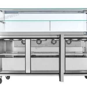 MS64G 3 Door Glass Mega Salad Prep Fridge 640L 30×GN1/6 - Image 3