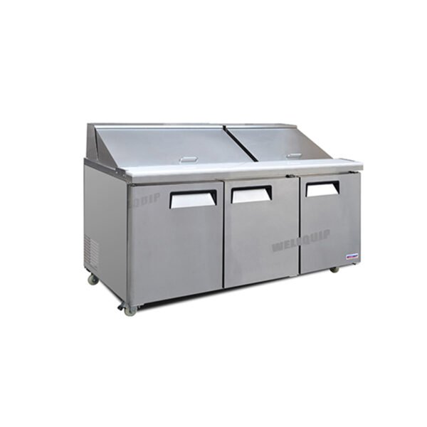 MSA64.jpg commercial mega salad prep fridge with stainless steel GN pans