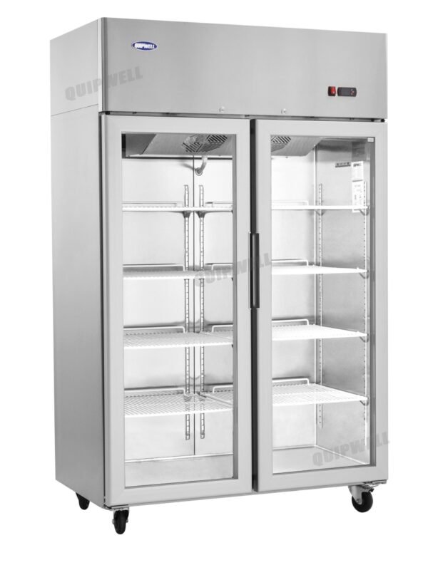 TGC10-5A 2-door commercial upright display freezer with triple-glazed glass doors and LED lighting