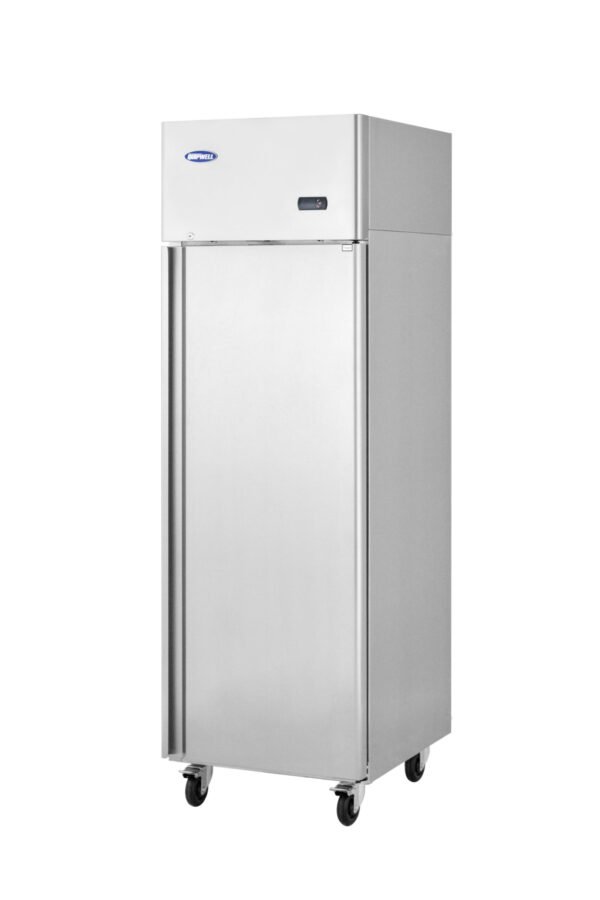 1-door commercial upright storage fridge with a stainless steel door and low running costs