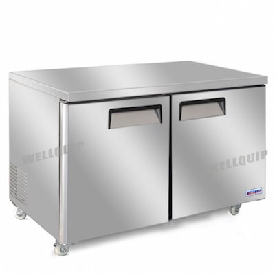 gallery_image01.jpg 2-door commercial bench freezer with integrated benchtop, stainless steel doors and low running costs