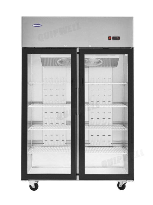 TGA10B-3A 2-door commercial upright display fridge with Low-E glass and LED lighting