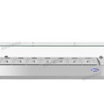 countertop salad prep fridge with stainless steel GN pans