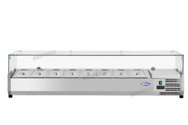 vrx188 countertop salad prep fridge with stainless steel GN pans